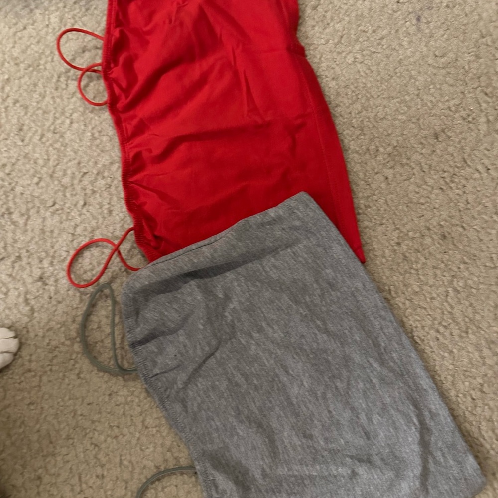 Stylish Red and Gray Women's Skirt